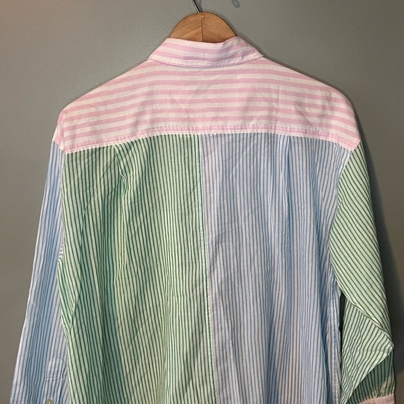 J. Crew Button-Up Cotton Voile Beach Shirt in Cocktail Stripe - Picture 6 of 11